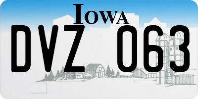 IA license plate DVZ063