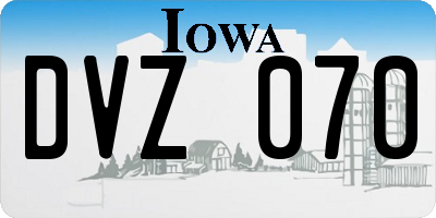 IA license plate DVZ070
