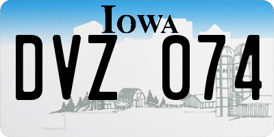 IA license plate DVZ074