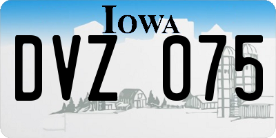 IA license plate DVZ075