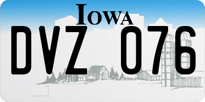 IA license plate DVZ076