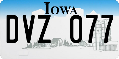 IA license plate DVZ077