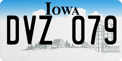 IA license plate DVZ079