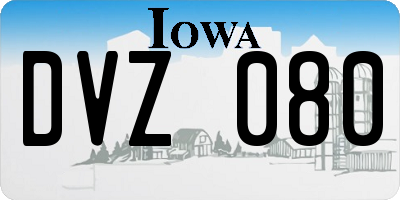 IA license plate DVZ080