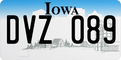 IA license plate DVZ089