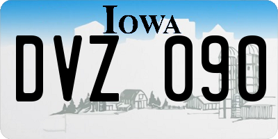 IA license plate DVZ090