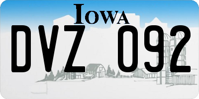 IA license plate DVZ092
