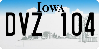 IA license plate DVZ104