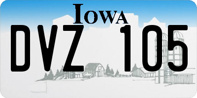 IA license plate DVZ105