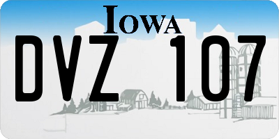 IA license plate DVZ107