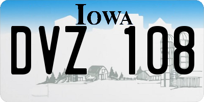 IA license plate DVZ108