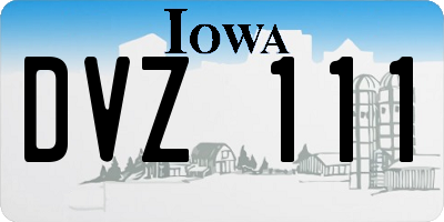 IA license plate DVZ111