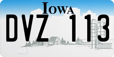 IA license plate DVZ113