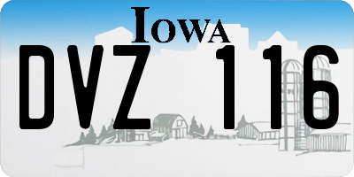 IA license plate DVZ116
