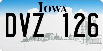 IA license plate DVZ126
