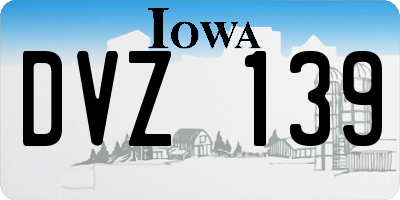 IA license plate DVZ139