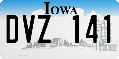 IA license plate DVZ141