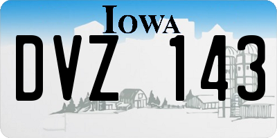 IA license plate DVZ143