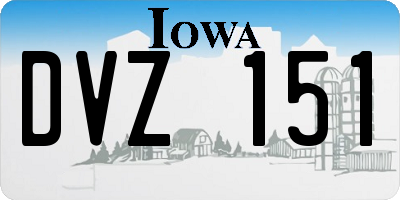IA license plate DVZ151