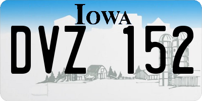 IA license plate DVZ152
