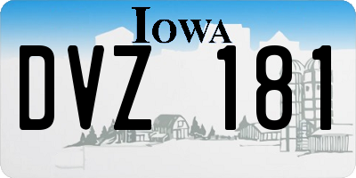 IA license plate DVZ181