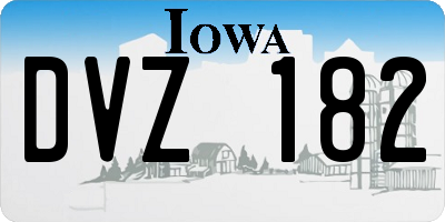 IA license plate DVZ182
