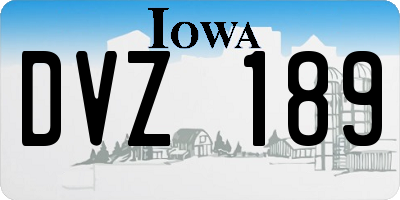 IA license plate DVZ189