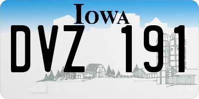 IA license plate DVZ191