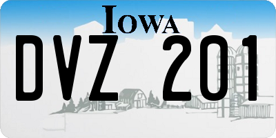 IA license plate DVZ201
