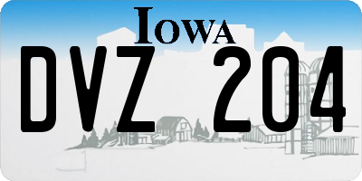 IA license plate DVZ204