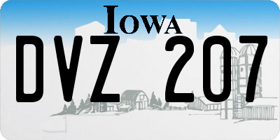 IA license plate DVZ207