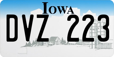 IA license plate DVZ223