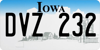 IA license plate DVZ232