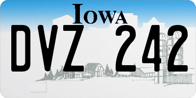 IA license plate DVZ242