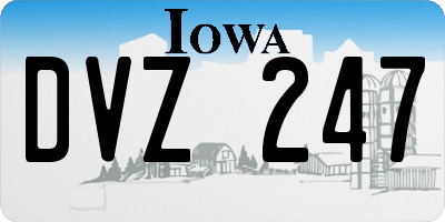 IA license plate DVZ247