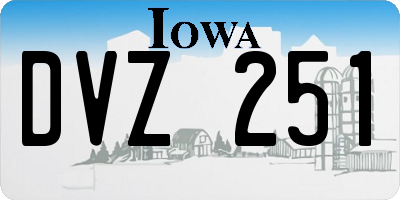 IA license plate DVZ251