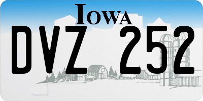 IA license plate DVZ252