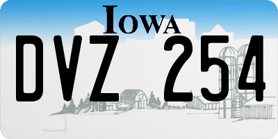 IA license plate DVZ254