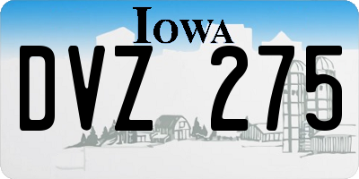 IA license plate DVZ275