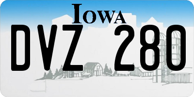 IA license plate DVZ280