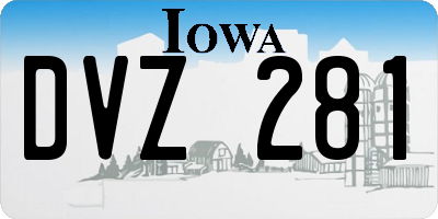 IA license plate DVZ281