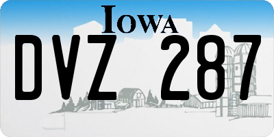 IA license plate DVZ287