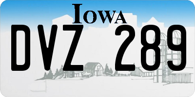 IA license plate DVZ289
