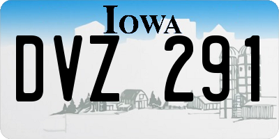 IA license plate DVZ291