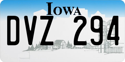 IA license plate DVZ294