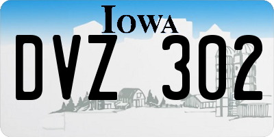 IA license plate DVZ302