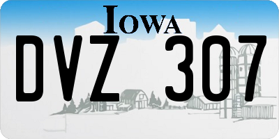 IA license plate DVZ307