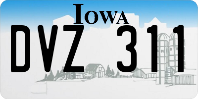 IA license plate DVZ311