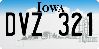 IA license plate DVZ321