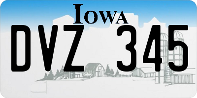 IA license plate DVZ345